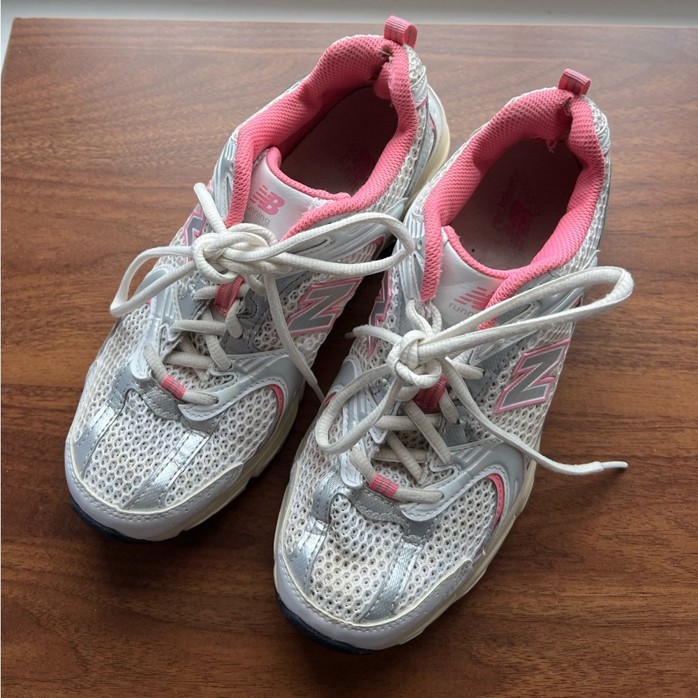 New Balance Mesh Sneakers in White and Pink